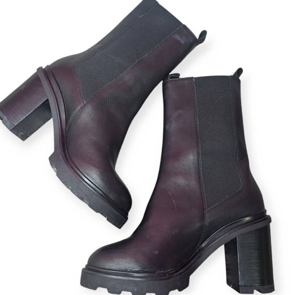 ANNABELLA Women's Black Leather Mid Calf Boots size EU 39 / US 8.5